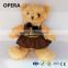 EN71 CE very soft golden stuffed coloured teddy bear toy with apron bow