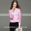 lady's knitted Round-neck long sleeve lace transparent elegance cardigan