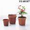 Round terracotta color cheap plastic pots