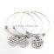 Custom logo engraved bangle bracelets with charms                        
                                                Quality Choice