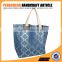 Fashion beautiful paper straw and polyester material tote bag ladies handbag manufacturers