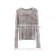 Fashion Lady Lace Fabric Hollow Out Long Sleeve coat Tops with Zipper for Women