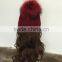 Women wool felt Knight Cap hat with Pompom on top/winter wool hat