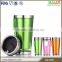 Double wall 16oz stainless steel and plastic insulated coffee mugs with mirror