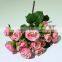 Small wholesale artificial flowers rose making for home decoration with 18 heads