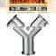 Stainless Steel Clamp Y Type Tee Tube Fittings, 3A Bpe Tee