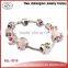 Fashionabe custom design european beads metal charm bracelets for women