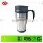 14oz food grade inner plastic outer stainless cheap coffee mug with handle