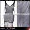 Women black deep form fringe fishnet dresses