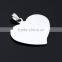Stainless steel flat blank heart pendant for necklace