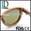 2016 latest trendy vintage blue mirrored lens zebrawood sunglasses