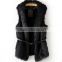 Winter 2015 Women 's clothing manufacturer Black Mature coats Fashion Faux fur gilets Customized