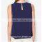 China Factory Direct Wholesale Woven Tank Polyblend Women Sleeveless Shirt