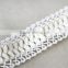 100% polyester kintted lace trim with white color leather ribbon trimmings for garment