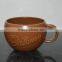 Vesub New arrive 11OZ Two-tone Color Ceramic mugs colorful two-tone glaze one handle ceramic soup mug