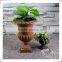 Nature Rust Front Door Fiberglass Flower Cup And Saucer Planter