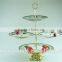Gold electroplated cake stand ceramic stock cheap price