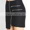 The New Fashion Front Zipper Irregular Miniskirt
