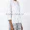 high quality ladies fancy white pleated blouse fashion design