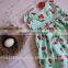 Wholesale baby clothes st patricks day sleeveless ruffle floral green dress baby frock design pictures