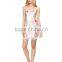 Sexy relaxed fit adjustable straps print women pajamas with lace trim