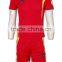Customize short sleeve red colour football uniform with pants