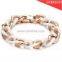 Delicated stainless steel and ceramic combination bracelet for woman