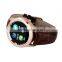 Leather Starps Bluetooth SmartWatch Wrist for Android IOS Wearable Device Heart Rate Monitor