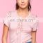 Wholesale custom comfort colors t-shirts fashion lady t-shirt with lace-up details
