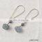 Raw crystal stone pendant beaded gray quartz simple dangle earring rhinestone charm stud earrings for girls