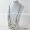 Bohemian fashion layered light blue suede necklace amazonitel stone beaded necklace