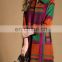 Mix Color Long Woolen Clothes Designs for Ladies 2015 Winter Signle Button Elegant Parkas Fashion Women Woolen Coat