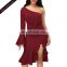 Wholesale Fahion ruffle Design colorful women one shoulder dress