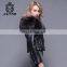 Three color selectable Big Raccoon Collar Lining Ladies Jackets Coats Winter Fashion Sheep Fur And Leahter Overcoat