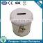 new arrival round tin money box with lock and key