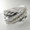 Sterling Silver 925 Designs Inspired Pave Diamond Crossover Ring