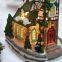 X'mas church with 10L Play Snowman Polyresin Christmas House Decoration