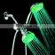 Round shape LED color changing 3-way 2 in 1 shower combo