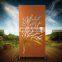 Corten steel laser cut decorative metal screen