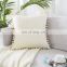 White Square Decorative Throw Pillow Covers Soft Velvet Outdoor Cushion Covers set with Balls