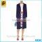 Navy blue women long sleeve fleece coat from Alibaba women coat factory