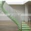 China Gold Supplier Modern Stainless Steel Arc Stairs Floating Glass Arc Staircase With Handrail Designs