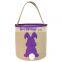 Manufacture Hot Sale 2022 Easter Decoration Rabbit Bunny Basket Burlap Easter Jute bag Tote Gift Bags