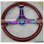 ABS plastic sport car heated steering wheel with 3-Spoke , 350mm classic steering wheel for car