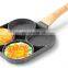 4-Cups Aluminium Alloy non-stick frying pan Multifunctional omelette pan with wood grain handle