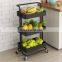 Wholesale layered storage rack Multi function movable cart Universal wheel storage rack in living room kitchen and toilet