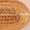 Hot Sale Natural rattan bread tray fruit plate bread tray basket Rustic living room household snack tray Wholesale
