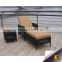 Outdoor plastic sun lounger black waterproof rattan beach seats chairs aluminium armchair