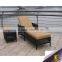 Outdoor plastic sun lounger black waterproof rattan beach seats chairs aluminium armchair