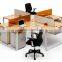 Modern 4 person cross workstation,cross steel frame office partition ( SZ-WS006)